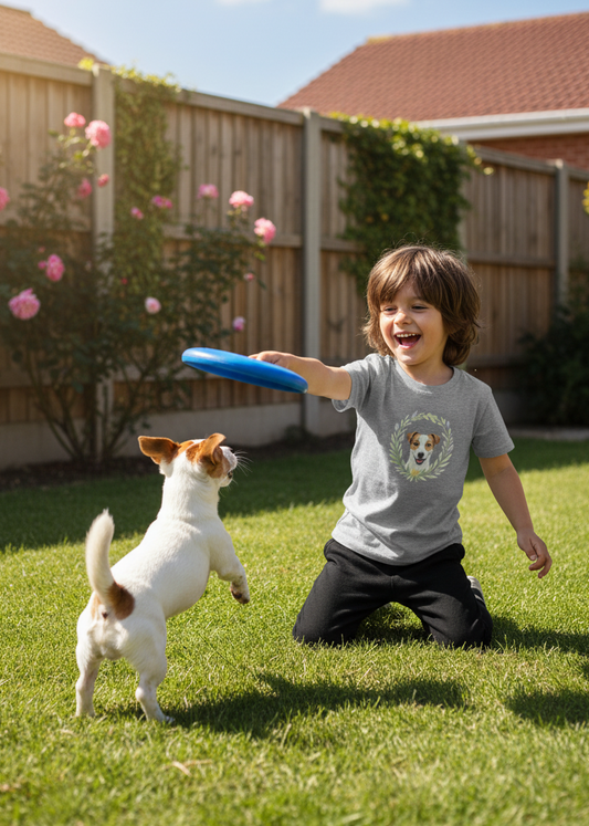 T-shirt enfant Jack Russell "Dog with Leaf Crown"