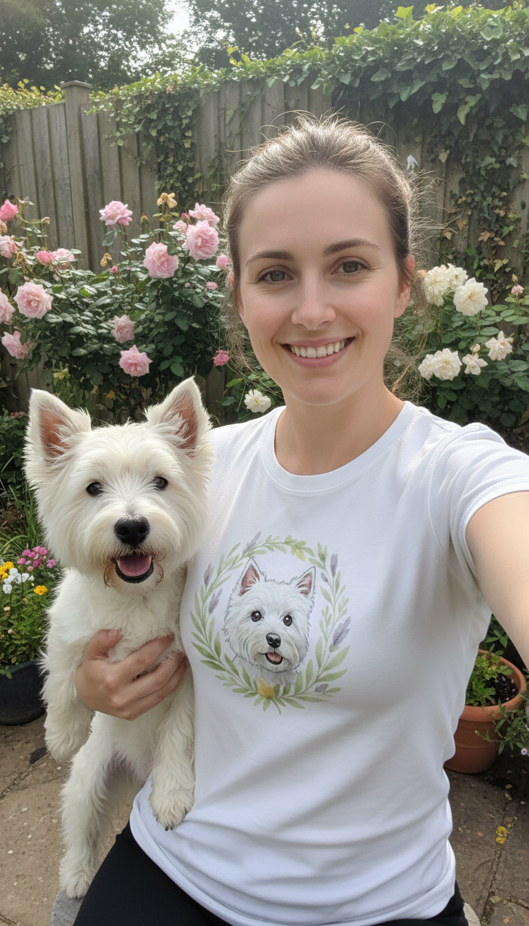 Women’s T-Shirt Westie "Dog with Leaf Crown"