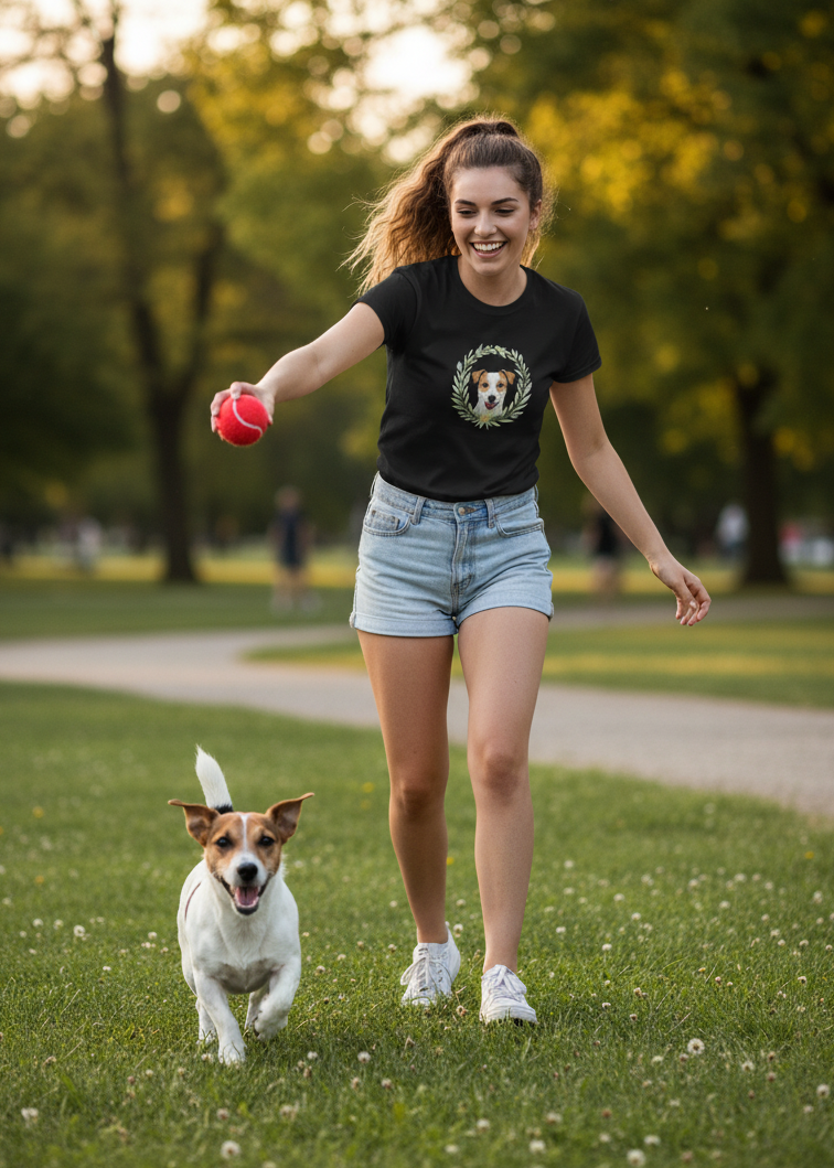 Women’s T-Shirt Jack Russell "Dog with Leaf Crown"