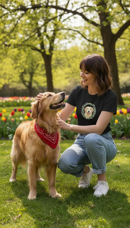 T-shirt femme "Dog with Leaf Crown"